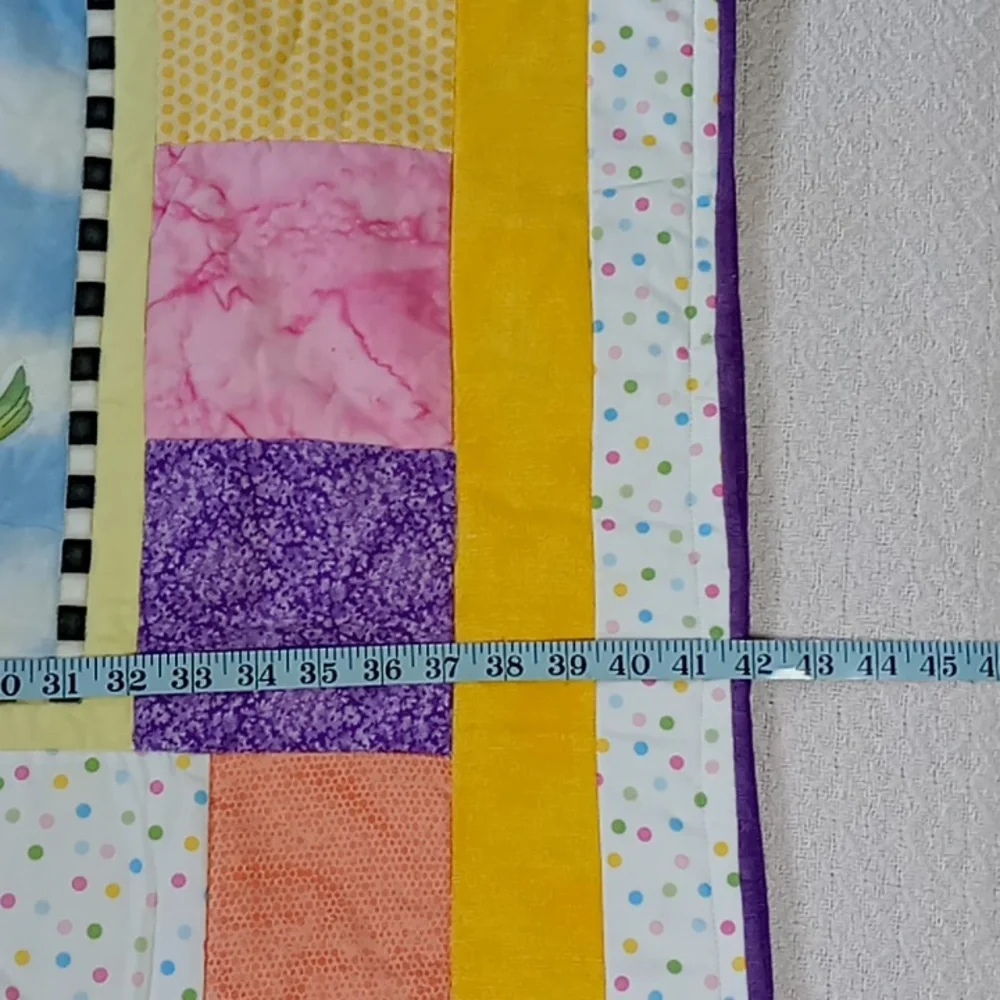 Colorful Noah's Arc Animal-Themed Baby Quilt NWOT